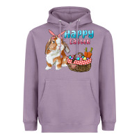 Lavender Happy Easter Bunny And Egg Basket Heavyweight Hoodie - RanaPortraitStore