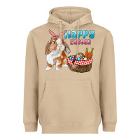 Mushroom Happy Easter Bunny And Egg Basket Heavyweight Hoodie - RanaPortraitStore