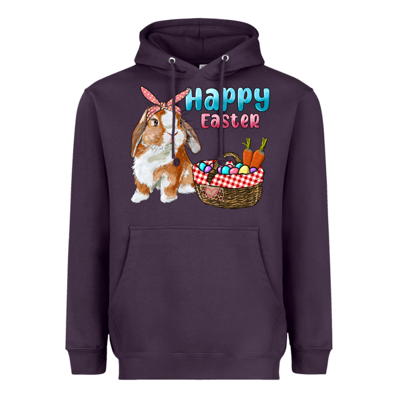 Happy Easter Bunny And Egg Basket Heavyweight Hoodie by RanaPortraitStore | Teevron