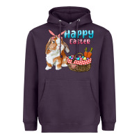 Plum Happy Easter Bunny And Egg Basket Heavyweight Hoodie - RanaPortraitStore