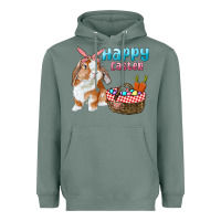 Sage Happy Easter Bunny And Egg Basket Heavyweight Hoodie - RanaPortraitStore