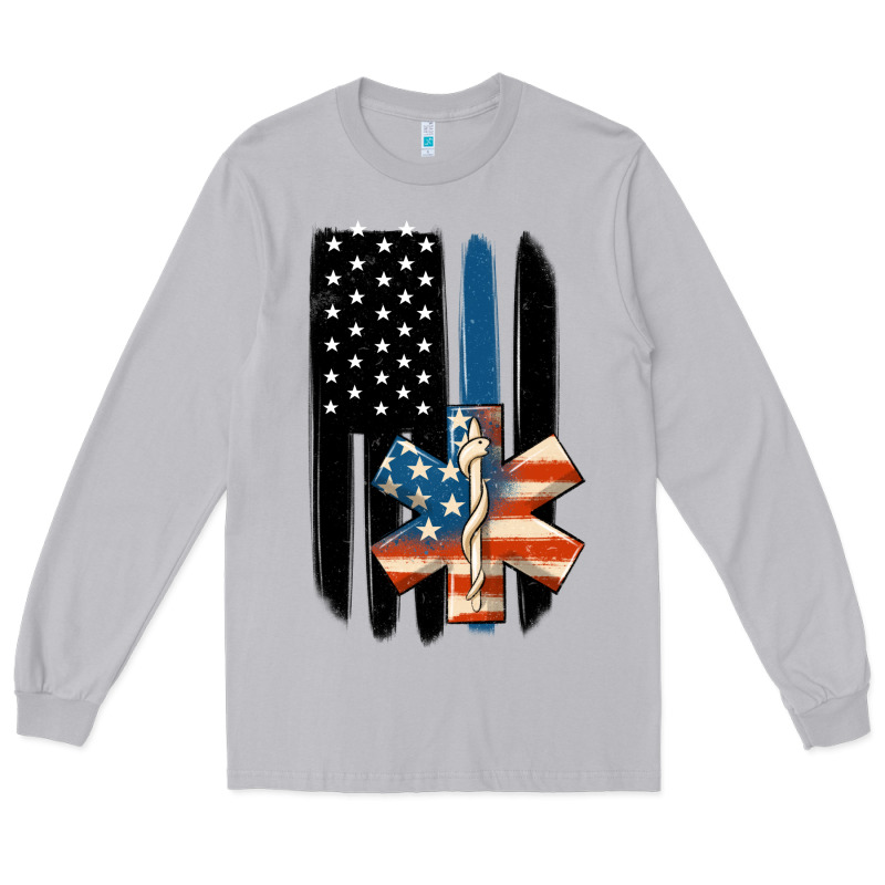 Ems American Flag Long Sleeve Tee by MaliasSmallBusiness | Teevron