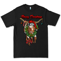 Black merry christmas longhorn cow Premium Tee - RanaPortraitStore