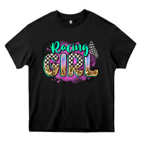 Black racing girl Heavy Core Tee - Zillion Design Studio