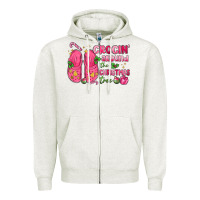 Oatmeal Heather crocin' around the christmas tree Zipper Hoodie - MaliasSmallBusiness