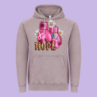 Breast Cancer Boxing Gloves Vintage Hoodie Designed By Artiststas