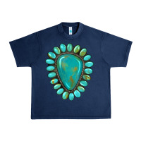 Navy western gemstone turquoise Urban Heavy Tee - Artiststas
