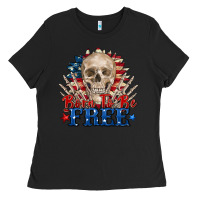 Black born to be free skeleton Ladies Tee - Zillion Design Studio