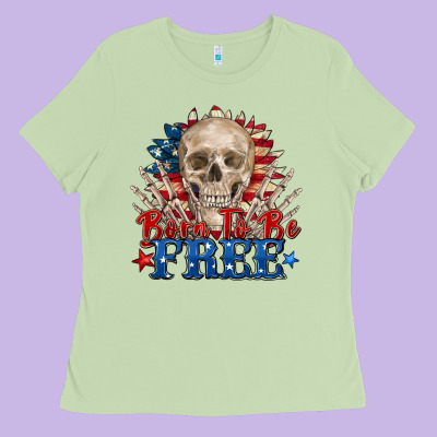 Born To Be Free Skeleton Ladies Tee Designed By Zillion Design Studio
