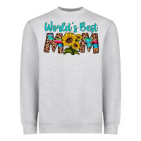 Heather Grey world's best mom sunflower Heavyweight Sweatshirt - Artiststas