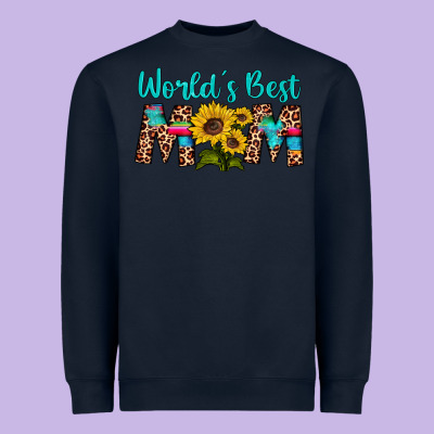 World's Best Mom Sunflower Heavyweight Sweatshirt Designed By Artiststas
