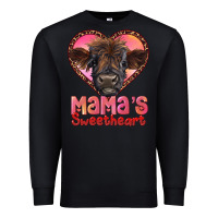 Black mama's sweetheart highland calf Premium Sweatshirt - RanaPortraitStore