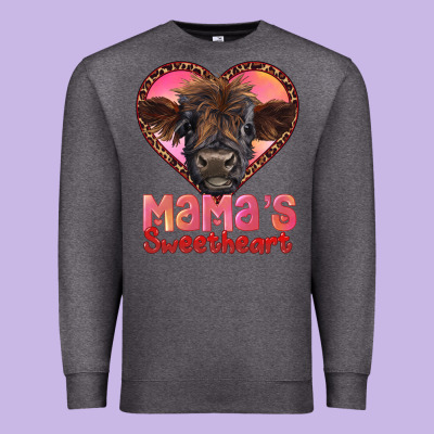 Mama's Sweetheart Highland Calf Premium Sweatshirt Designed By Ranaportraitstore