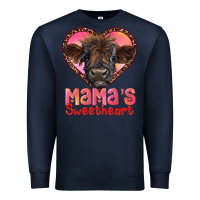 Navy mama's sweetheart highland calf Premium Sweatshirt - RanaPortraitStore