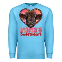 Ocean Blue mama's sweetheart highland calf Premium Sweatshirt - RanaPortraitStore
