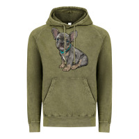 Vintage Olive french bulldog Vintage Hoodie - RanaPortraitStore