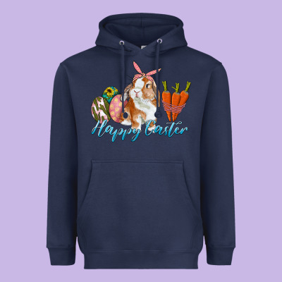 Happy Easter Bunny Carrots And Eggs Heavyweight Hoodie Designed By Ranaportraitstore