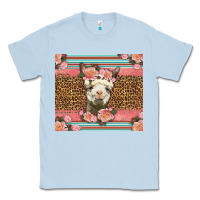 Dusty Blue llama and roses glitter Classic Tee - LillyAllenDesigns