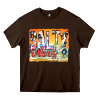 Chocolate Brown salty vibes Heavy Core Tee - texasbilliewilder