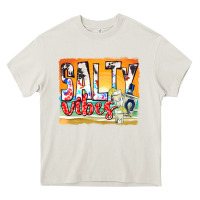 Cream salty vibes Heavy Core Tee - texasbilliewilder