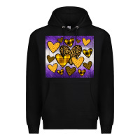 Black lakers hearts Premium Hoodie - JahusDesignShop