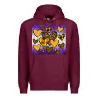 Burgundy lakers hearts Premium Hoodie - JahusDesignShop