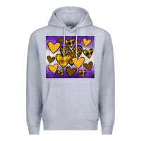 Heather Grey lakers hearts Premium Hoodie - JahusDesignShop