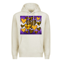 Oatmeal Heather lakers hearts Premium Hoodie - JahusDesignShop