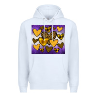 White lakers hearts Premium Hoodie - JahusDesignShop
