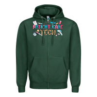 Sports Green patient care tech Zipper Hoodie - MaliasSmallBusiness