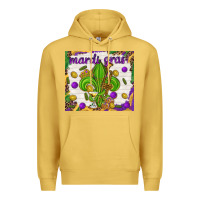 Antique Gold Mardi Gras fleur de lis Premium Hoodie - NancyCooperArtShop
