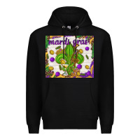 Black Mardi Gras fleur de lis Premium Hoodie - NancyCooperArtShop