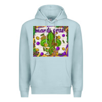 Blue Mist Mardi Gras fleur de lis Premium Hoodie - NancyCooperArtShop