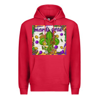 Cardinal Mardi Gras fleur de lis Premium Hoodie - NancyCooperArtShop