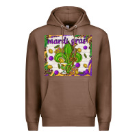 Chestnut Mardi Gras fleur de lis Premium Hoodie - NancyCooperArtShop