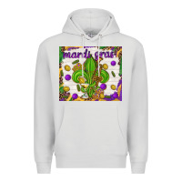Dove Grey Mardi Gras fleur de lis Premium Hoodie - NancyCooperArtShop