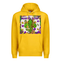 Lemon Mardi Gras fleur de lis Premium Hoodie - NancyCooperArtShop