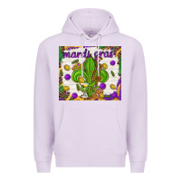 Lilac Mardi Gras fleur de lis Premium Hoodie - NancyCooperArtShop