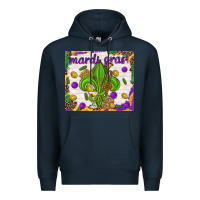 Navy Mardi Gras fleur de lis Premium Hoodie - NancyCooperArtShop