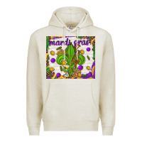 Oatmeal Heather Mardi Gras fleur de lis Premium Hoodie - NancyCooperArtShop