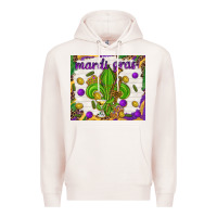 Pale Pink Mardi Gras fleur de lis Premium Hoodie - NancyCooperArtShop
