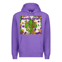 Purple Mardi Gras fleur de lis Premium Hoodie - NancyCooperArtShop