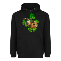 Black st. patrick's day goat clovers and leprechaun hat Heavyweight Hoodie - RanaPortraitStore