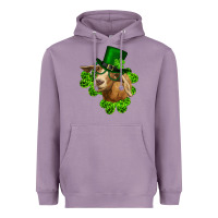 Lavender st. patrick's day goat clovers and leprechaun hat Heavyweight Hoodie - RanaPortraitStore