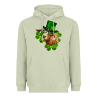 Matcha st. patrick's day goat clovers and leprechaun hat Heavyweight Hoodie - RanaPortraitStore