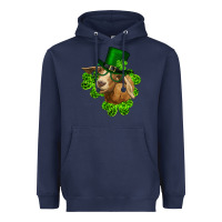Navy st. patrick's day goat clovers and leprechaun hat Heavyweight Hoodie - RanaPortraitStore