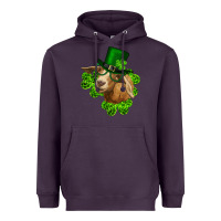 Plum st. patrick's day goat clovers and leprechaun hat Heavyweight Hoodie - RanaPortraitStore