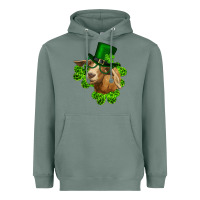 Sage st. patrick's day goat clovers and leprechaun hat Heavyweight Hoodie - RanaPortraitStore