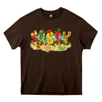 Chocolate Brown sassy beach Heavy Core Tee - texasbilliewilder