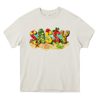 Cream sassy beach Heavy Core Tee - texasbilliewilder